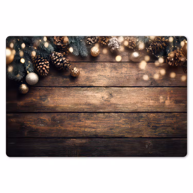 Kerstdecoratie - Houten - Dennenappel - Bruin Placemat vinyl groot -zzsfeer1_Kitchenyeah-website