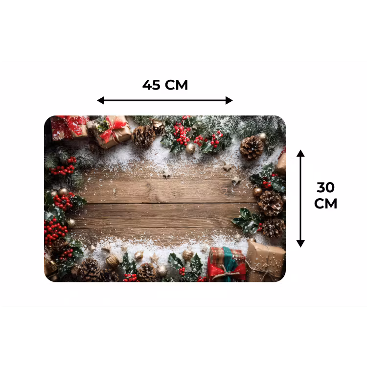 Kerstdecoratie - Geschenken - Hout - Veelkleurig Placemat vinyl groot -specs