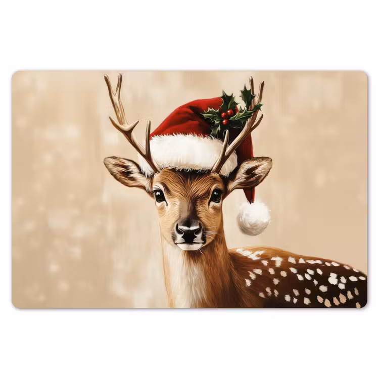 Kerst - Hert - Gewei - Rood Placemat vinyl groot -zzsfeer1_Kitchenyeah-website