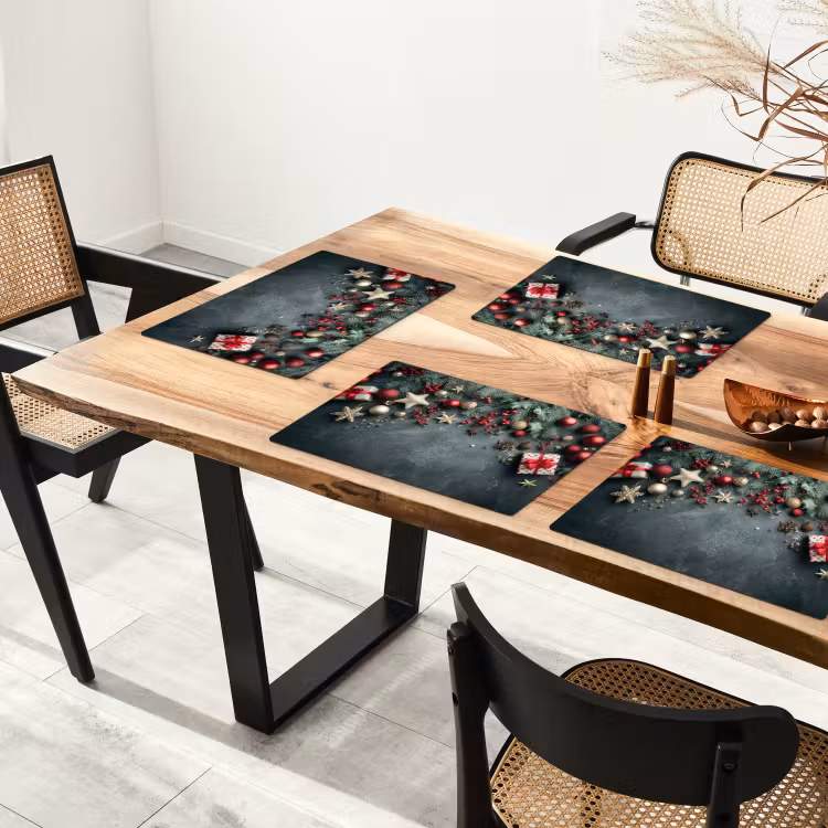 Kerstomlijsting - Hulst - Kleurrijk Placemat vinyl groot -zzsfeer4_Kitchenyeah-website