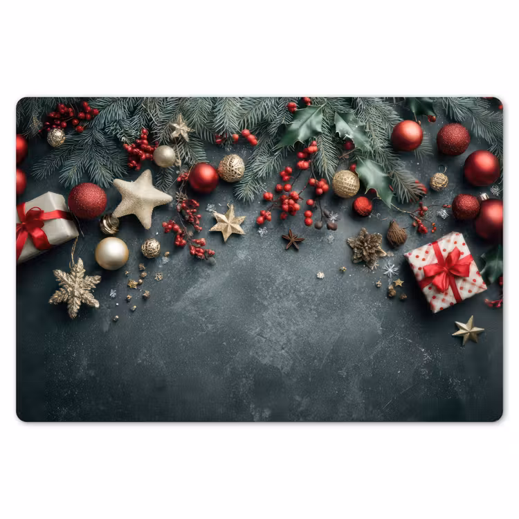 Kerstomlijsting - Hulst - Kleurrijk Placemat vinyl groot -zzsfeer1_Kitchenyeah-website