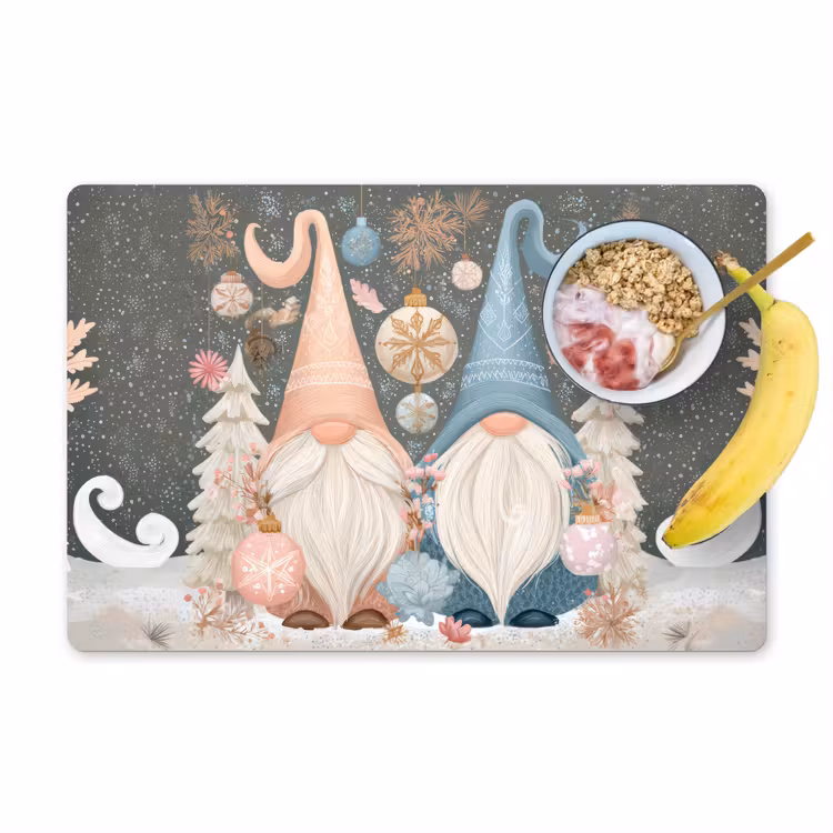 Kerst - Gnomen - Pastel Placemat vinyl groot -zzzproduct_Kitchenyeah-website