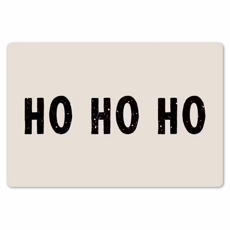 Kerstmis - Ho ho ho - Spreuken - Beige - Kerstman Placemat vinyl groot -zzsfeer1_Kitchenyeah-website