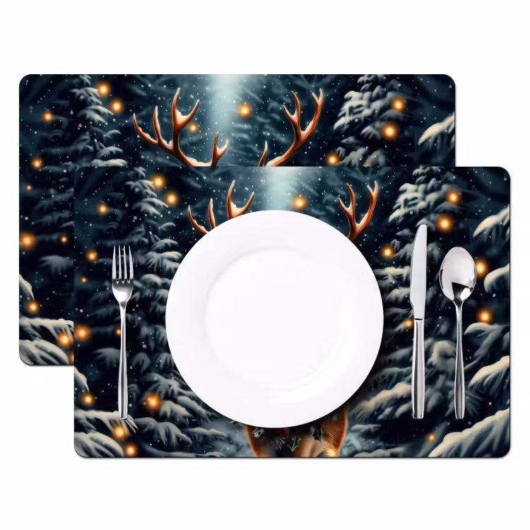 Kerst - Magie - Bos - Kleurrijk Placemat vinyl groot -zzsfeer2_Kitchenyeah-website