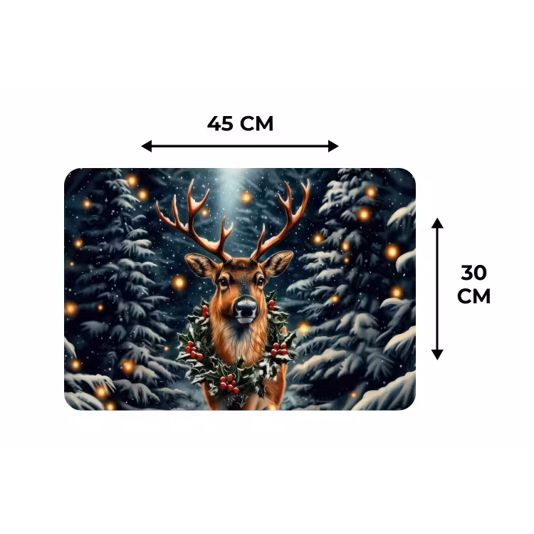 Kerst - Magie - Bos - Kleurrijk Placemat vinyl groot -specs