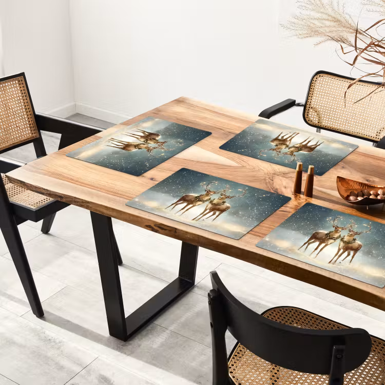 Kerstmagie - Winterwoud - Rendier Placemat vinyl groot -zzsfeer4_Kitchenyeah-website