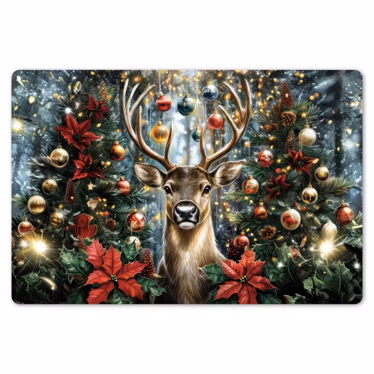 Kerstfeest - Dennenbos - Rood Placemat vinyl groot -zzsfeer1_Kitchenyeah-website