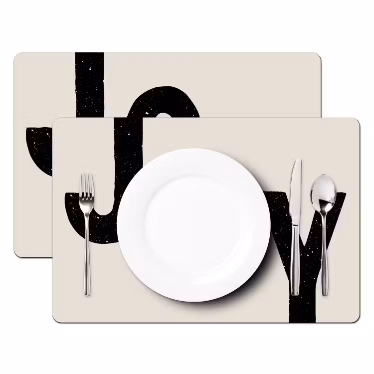 Kerst - Quote - Joy - Zwart - Feestdagen Placemat vinyl groot -zzsfeer2_Kitchenyeah-website