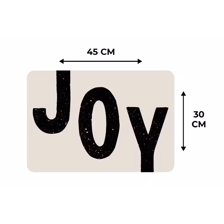 Kerst - Quote - Joy - Zwart - Feestdagen Placemat vinyl groot -specs
