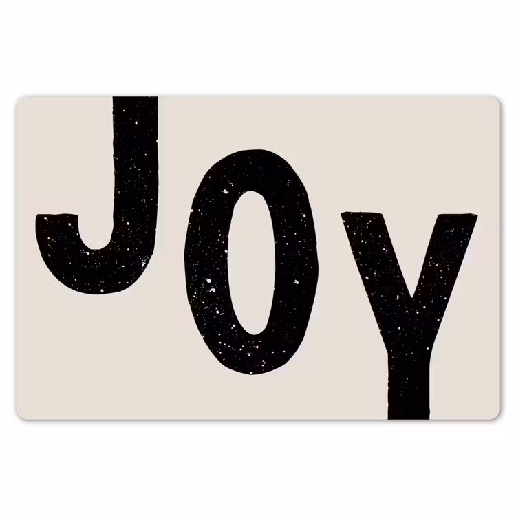 Kerst - Quote - Joy - Zwart - Feestdagen Placemat vinyl groot -zzsfeer1_Kitchenyeah-website