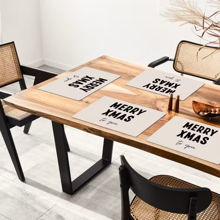 Kerst - Quotes - Merry xmas - Feestdagen - Zwart Placemat vinyl groot -zzsfeer4_Kitchenyeah-website