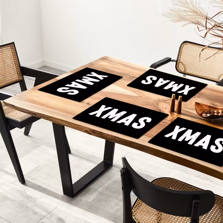 Kerst - Quotes - Xmas - Zwart - Feestdagen Placemat vinyl groot -zzsfeer4_Kitchenyeah-website