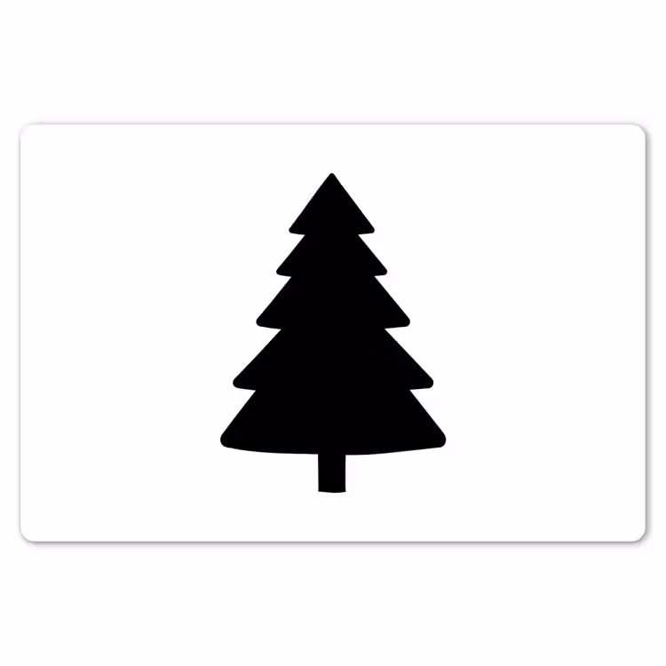 Kerstboom - Zwart - Kerstmis - Feest Placemat vinyl groot -zzsfeer1_Kitchenyeah-website