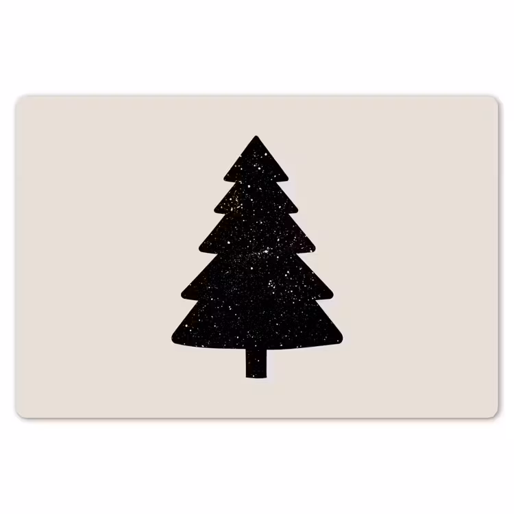 Kerstboom - Zwart - Feestdagen - Beige Placemat vinyl groot -zzsfeer1_Kitchenyeah-website
