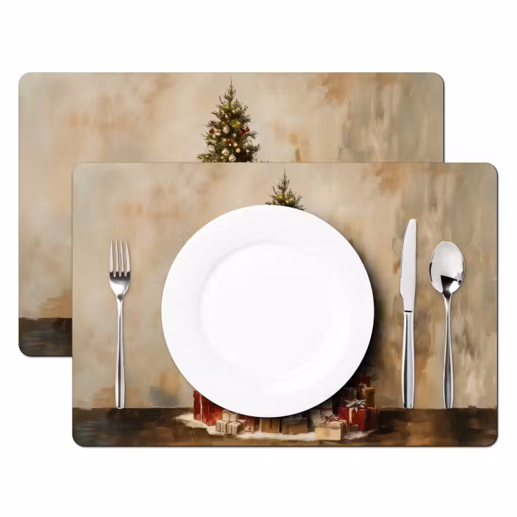 Kerstboom - Versierd - Kleurrijk Placemat vinyl groot -zzsfeer2_Kitchenyeah-website