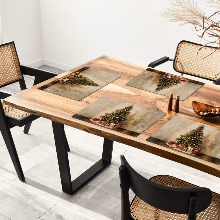 Kerstboom - Versierd - Kleurrijk Placemat vinyl groot -zzsfeer4_Kitchenyeah-website