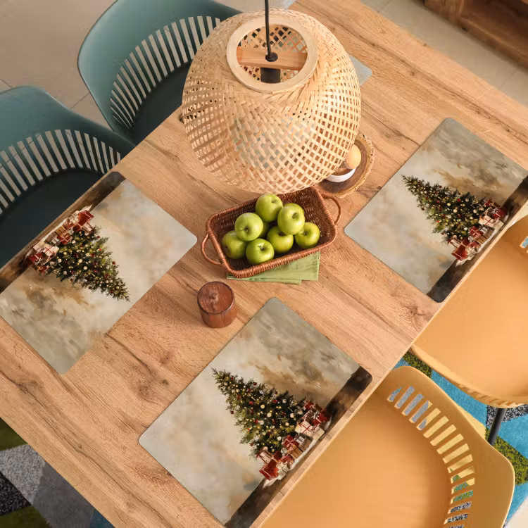 Kerstboom - Versierd - Kleurrijk Placemat vinyl groot -zzsfeer5_Kitchenyeah-website