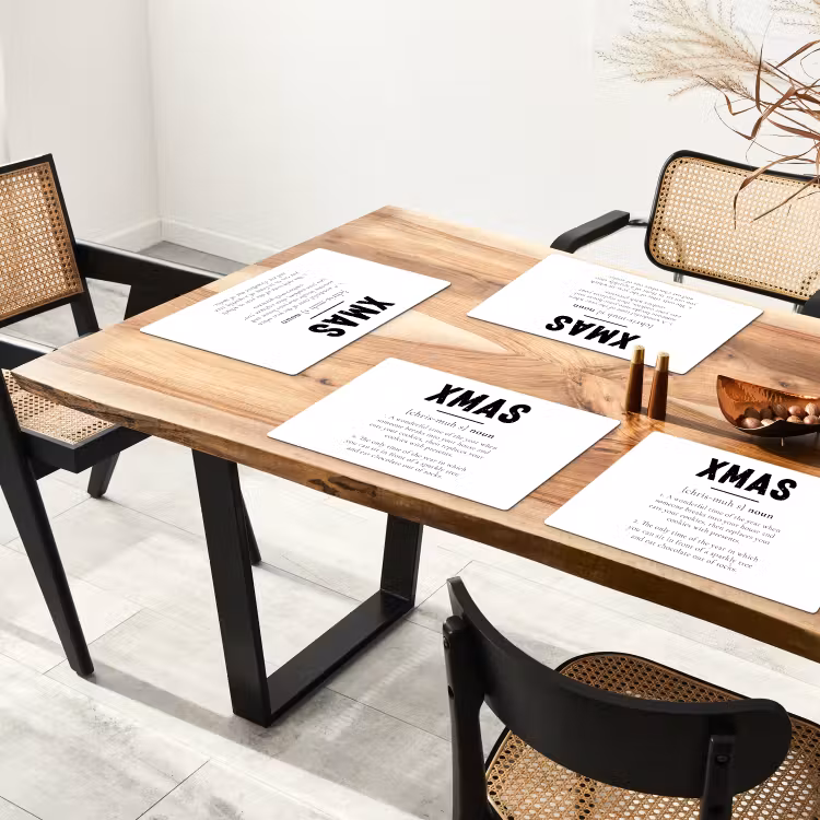 Kerst - Wit - Xmas - Quotes - Feestdagen Placemat vinyl groot -zzsfeer4_Kitchenyeah-website
