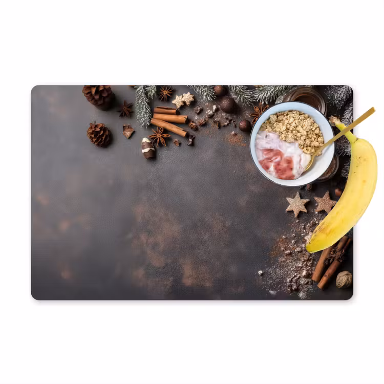 Kaneel - Christmas - Bruin - Brons Placemat vinyl groot -zzzproduct_Kitchenyeah-website
