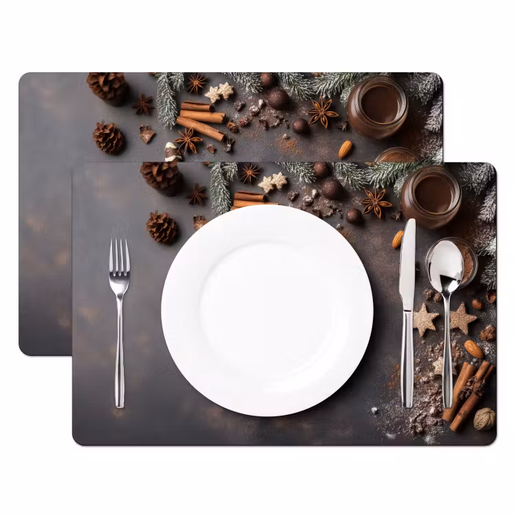 Kaneel - Christmas - Bruin - Brons Placemat vinyl groot -zzsfeer2_Kitchenyeah-website