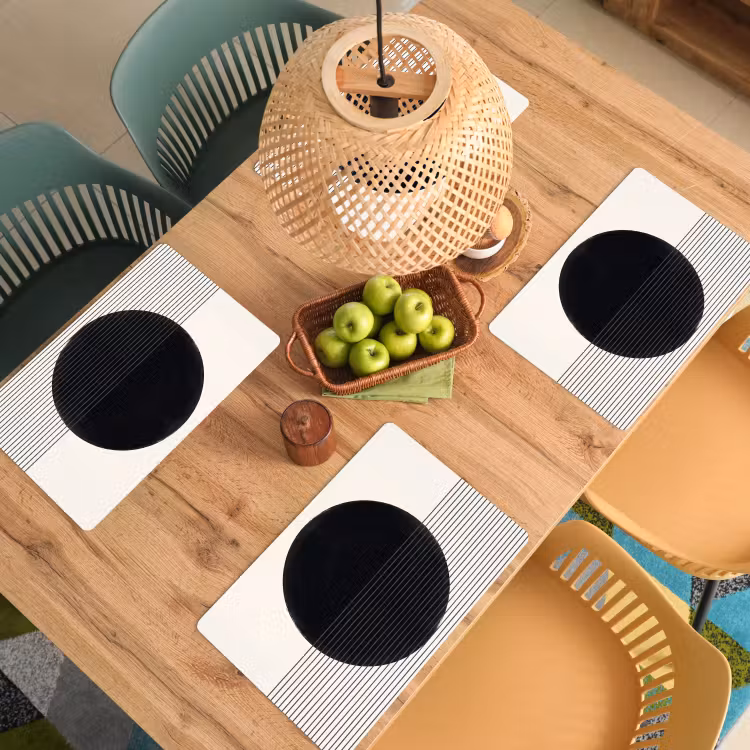 Placemat - 6 pieces - Circle - Lines - Abstract - Cirkel - Lijnen - Abstract Placemat vinyl groot