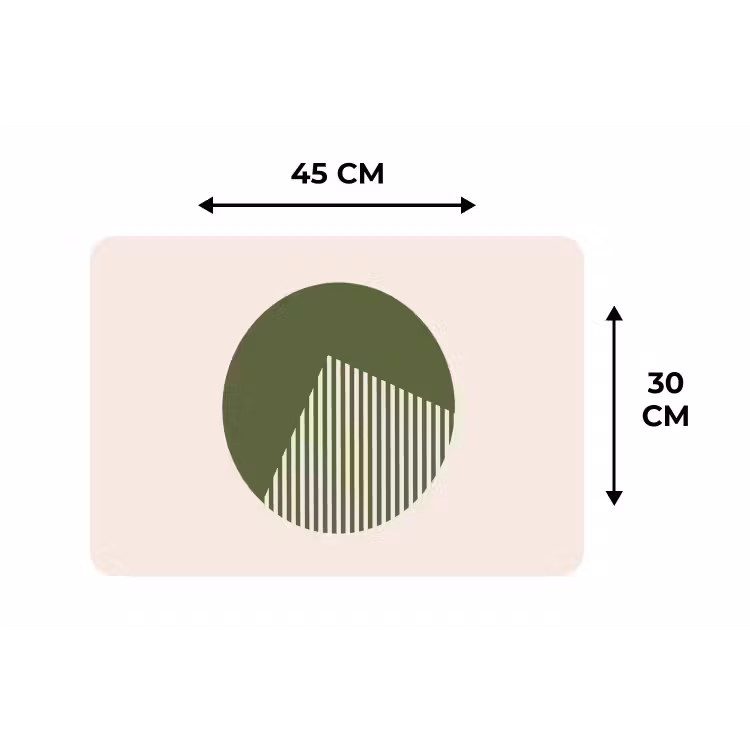 Cirkel - Strepen - Geometrisch - Abstract - Groen Placemat vinyl groot -specs