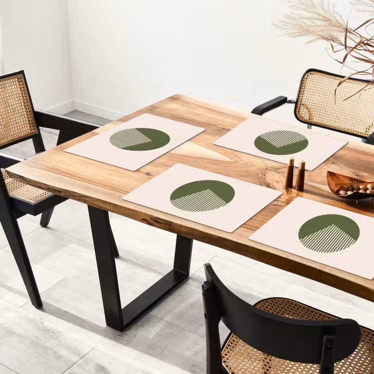 Cirkel - Strepen - Geometrisch - Abstract - Groen Placemat vinyl groot -zzsfeer4_Kitchenyeah-website