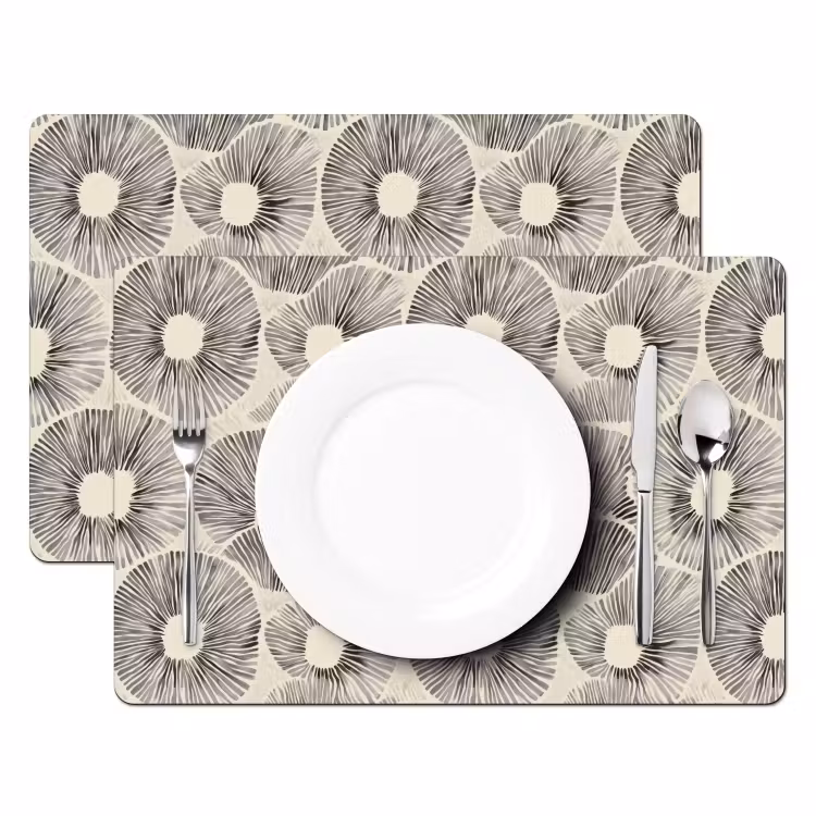 Cirkels - Patroon - Zwart Placemat vinyl groot 368 -zzsfeer2_Kitchenyeah-website