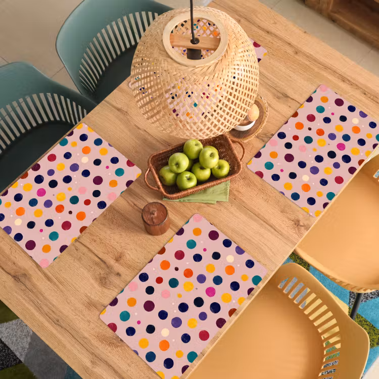 Cirkels - Patroon - Kleurrijk Placemat vinyl groot 368 -zzsfeer5_Kitchenyeah-website