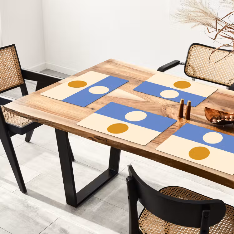 Cirkels - Symmetrisch - Wit - Blauw- Geel Placemat vinyl groot -zzsfeer4_Kitchenyeah-website