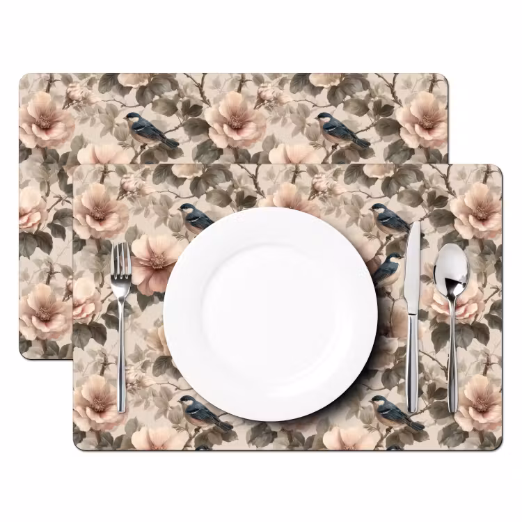 Klassiek - Vogels - Kleurrijk Placemat vinyl groot 368 -zzsfeer2_Kitchenyeah-website