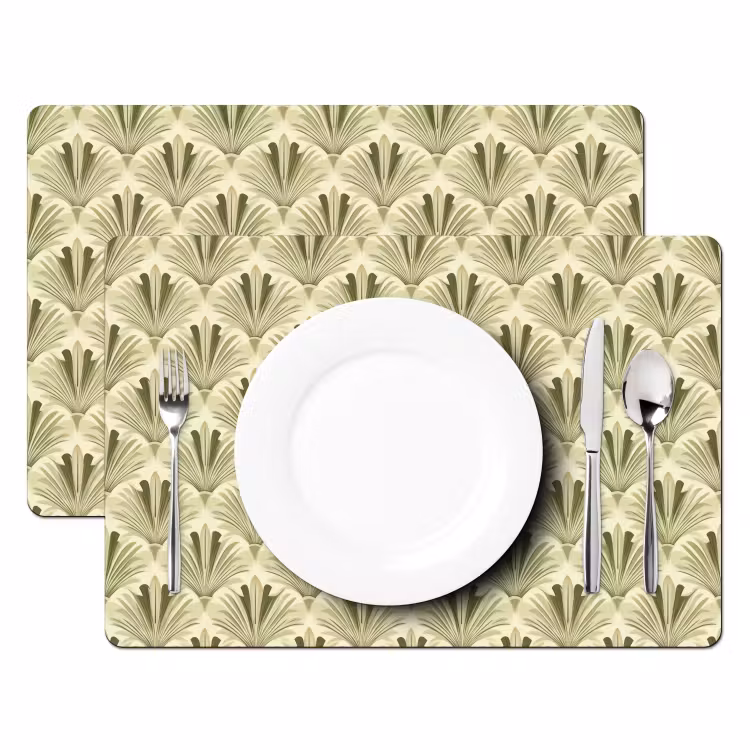 Klassiek - Waaier - Groen Placemat vinyl groot 368 -zzsfeer2_Kitchenyeah-website