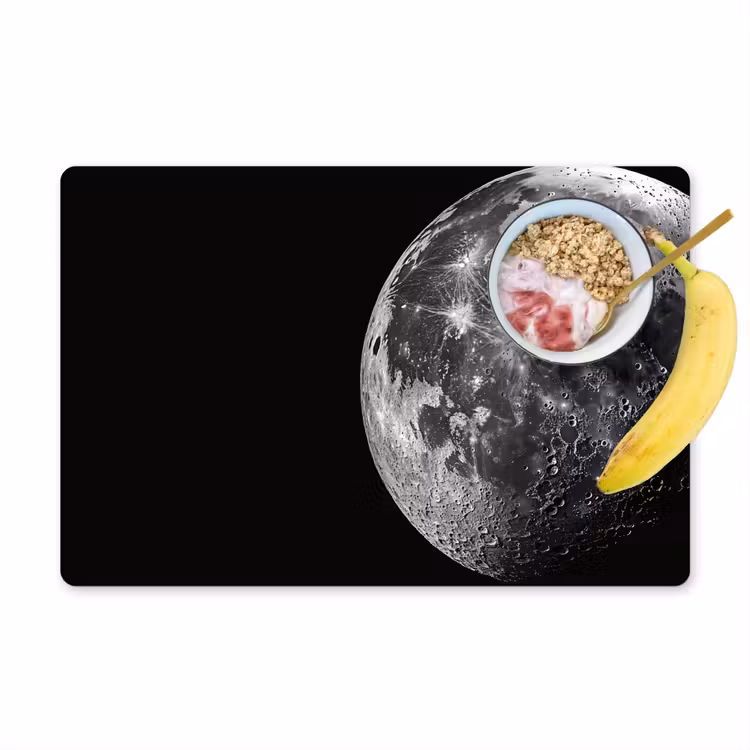 Close-up - Maan - Wit - Textuur Placemat vinyl groot -zzzproduct_Kitchenyeah-website