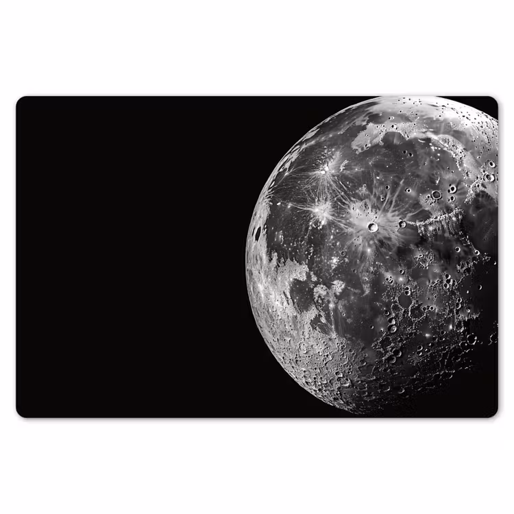 Close-up - Maan - Wit - Textuur Placemat vinyl groot -zzsfeer1_Kitchenyeah-website