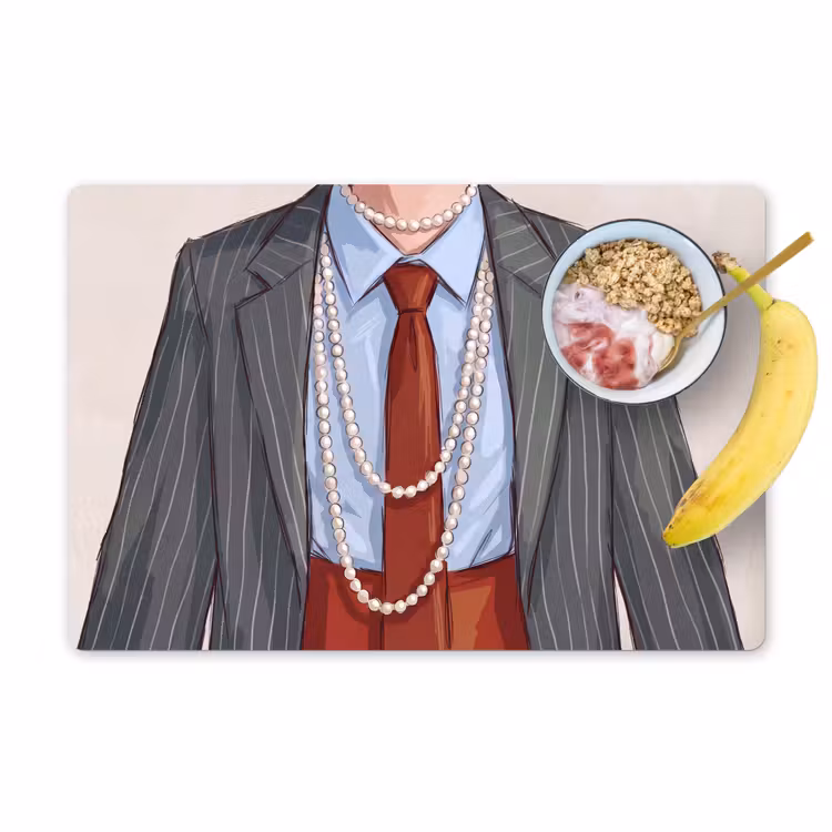 Kleding - Strik - Parels - Klassiek - Mode Placemat vinyl groot -zzzproduct_Kitchenyeah-website