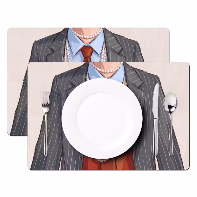 Kleding - Strik - Parels - Klassiek - Mode Placemat vinyl groot -zzsfeer2_Kitchenyeah-website