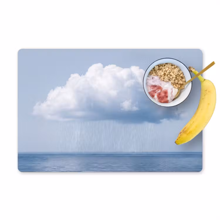 Placemat - 6 pieces - Cloud - Rain - Nature - Wolk - Regen - Natuur Placemat vinyl groot