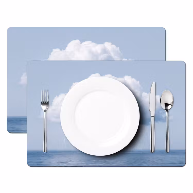 Placemat - 6 pieces - Cloud - Rain - Nature - Wolk - Regen - Natuur Placemat vinyl groot
