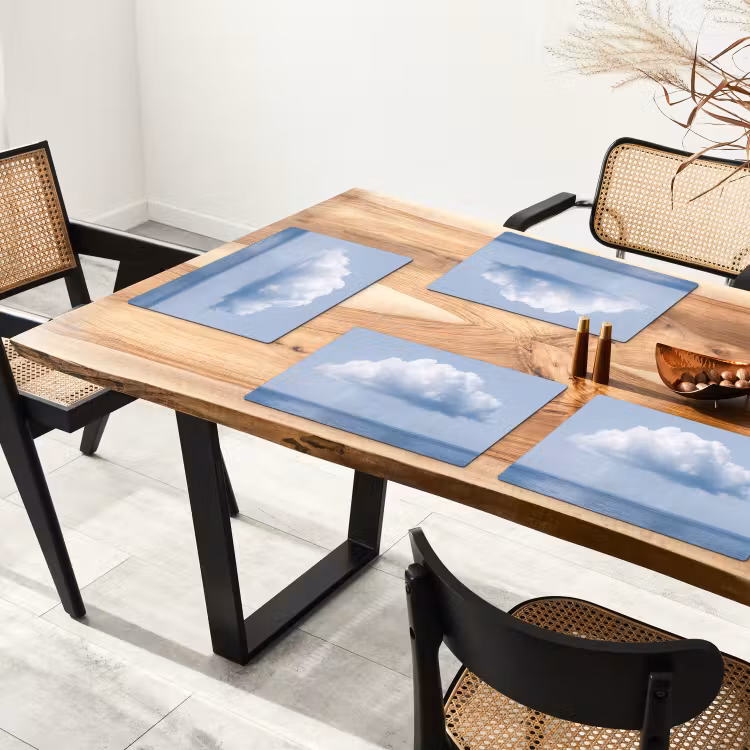 Placemat - 6 pieces - Cloud - Rain - Nature - Wolk - Regen - Natuur Placemat vinyl groot