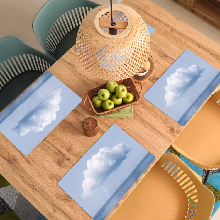 Placemat - 6 pieces - Cloud - Rain - Nature - Wolk - Regen - Natuur Placemat vinyl groot