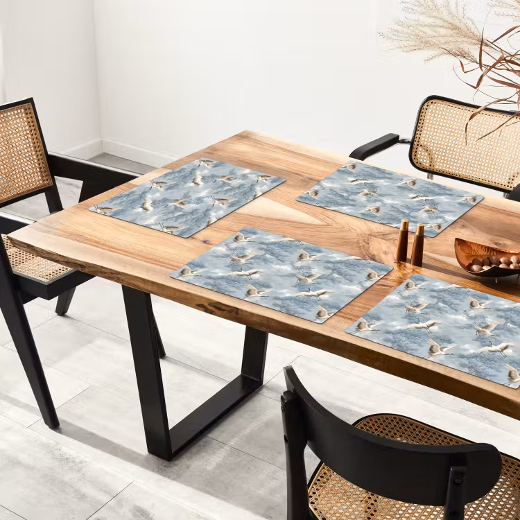 Wolken - Kraanvogels - Blauw Placemat vinyl groot 368 -zzsfeer4_Kitchenyeah-website