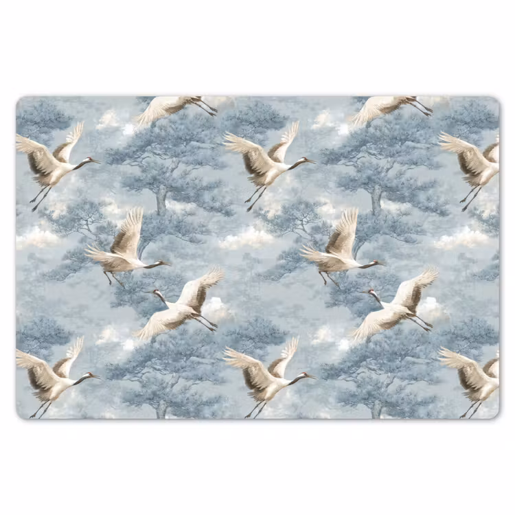 Wolken - Kraanvogels - Blauw Placemat vinyl groot 368 -zzsfeer1_Kitchenyeah-website