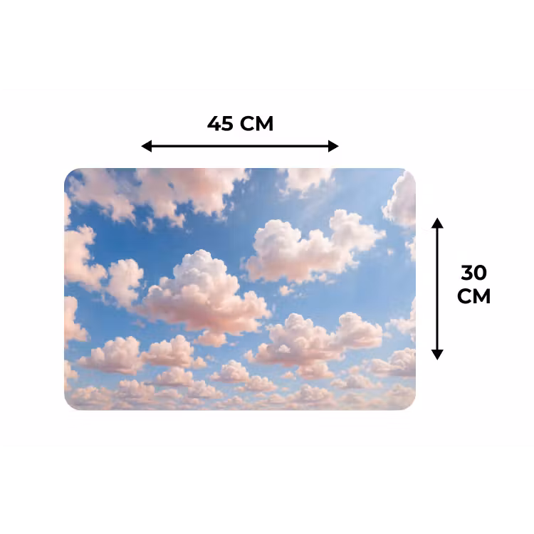 Wolken - Hemel - Natuur - Licht - Blauw Placemat vinyl groot -specs