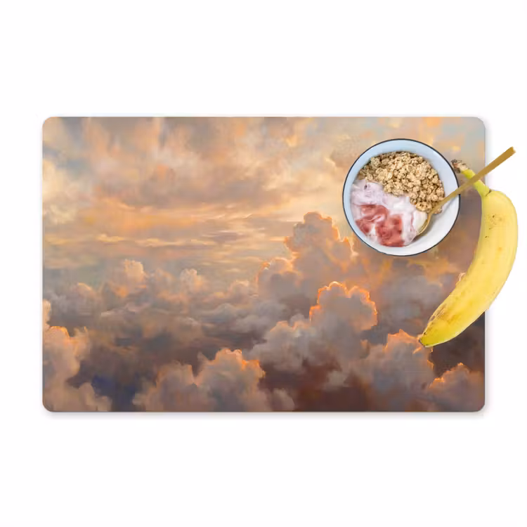 Wolken - Zonsondergang - Natuur - Abstract - Goud Placemat vinyl groot -zzzproduct_Kitchenyeah-website