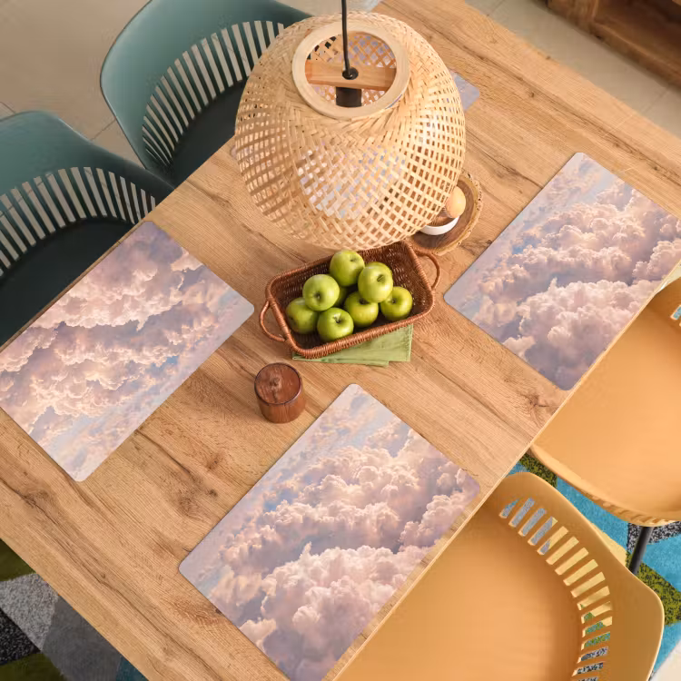 Wolken - Zonsondergang - Natuur - Pastel - Roze Placemat vinyl groot -zzsfeer5_Kitchenyeah-website
