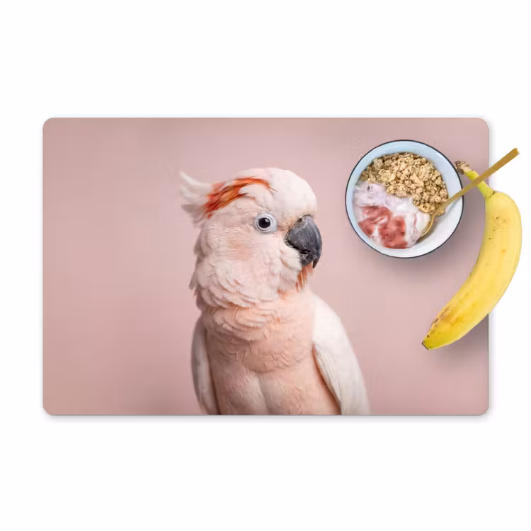 Kaketoe - Portret - Roze Placemat vinyl groot -zzzproduct_Kitchenyeah-website