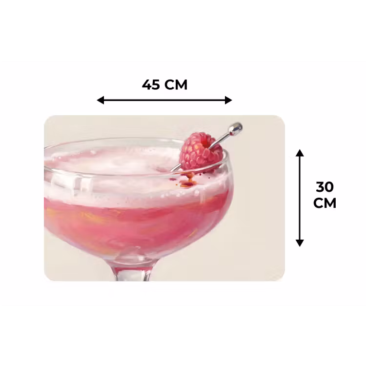 Cocktail - Framboos - Drank - Modern - Roze Placemat vinyl groot -specs