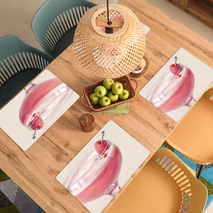 Cocktail - Framboos - Drank - Modern - Roze Placemat vinyl groot -zzsfeer5_Kitchenyeah-website