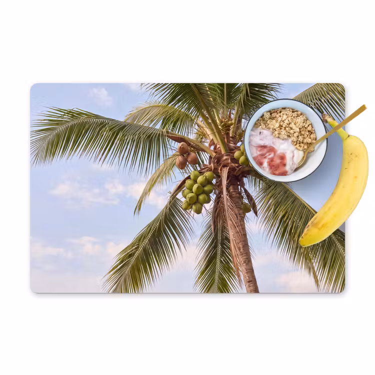Kokosnoot - Boom - Tropisch - Natuur - Groen Placemat vinyl groot -zzzproduct_Kitchenyeah-website