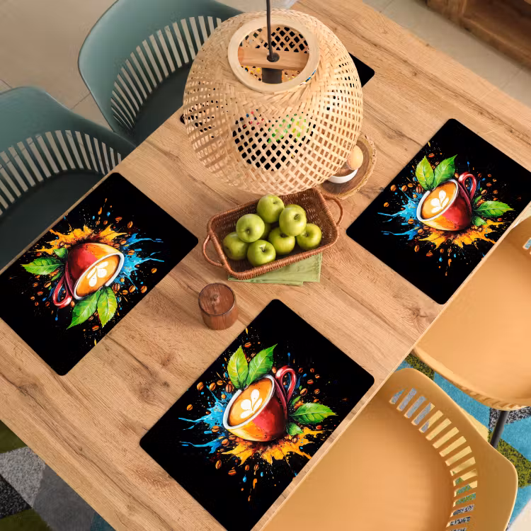 Koffie - Graffiti - Drinken - Abstract Placemat vinyl groot -zzsfeer5_Kitchenyeah-website